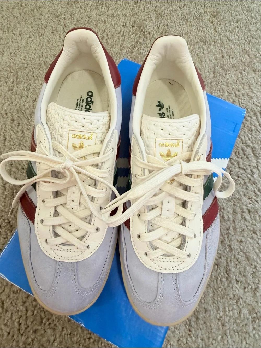 Adidas Gazelle Indoor Blue Dawn Burgundy Green Women’s 5.5